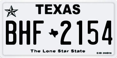 TX license plate BHF2154