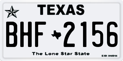 TX license plate BHF2156