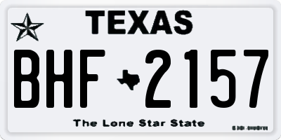 TX license plate BHF2157