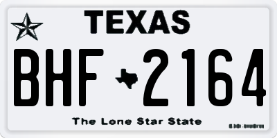 TX license plate BHF2164