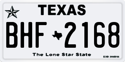 TX license plate BHF2168