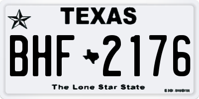 TX license plate BHF2176