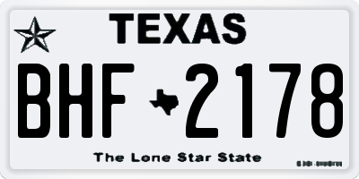 TX license plate BHF2178