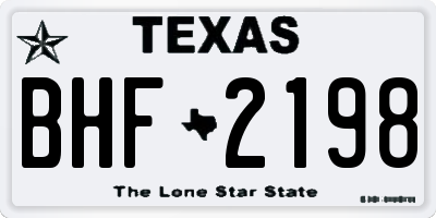 TX license plate BHF2198