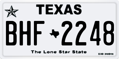 TX license plate BHF2248