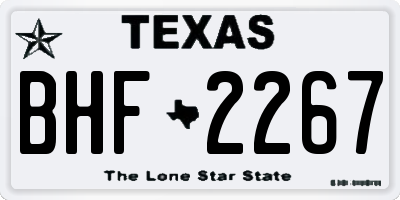 TX license plate BHF2267