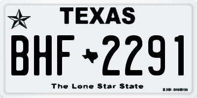 TX license plate BHF2291