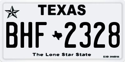 TX license plate BHF2328