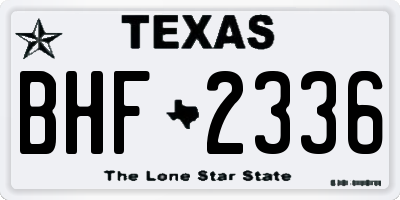 TX license plate BHF2336