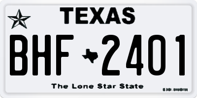 TX license plate BHF2401