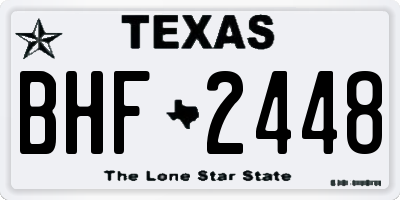 TX license plate BHF2448