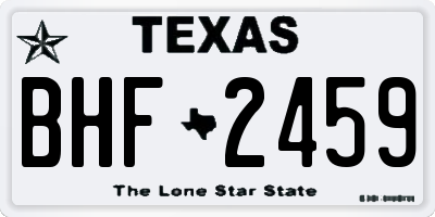 TX license plate BHF2459