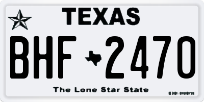 TX license plate BHF2470