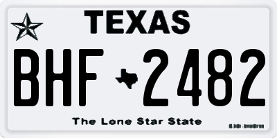 TX license plate BHF2482