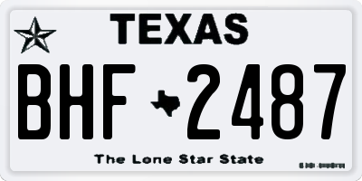 TX license plate BHF2487