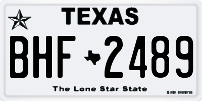 TX license plate BHF2489