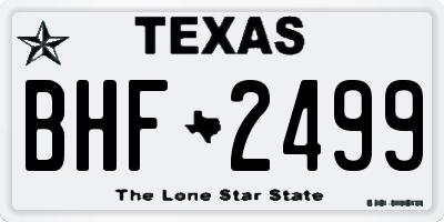 TX license plate BHF2499