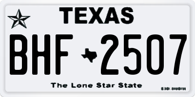 TX license plate BHF2507