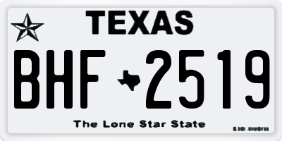 TX license plate BHF2519