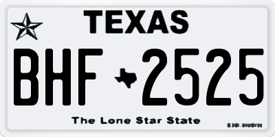 TX license plate BHF2525