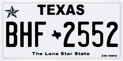 TX license plate BHF2552