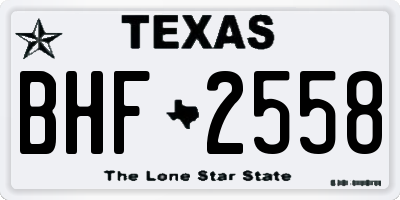 TX license plate BHF2558