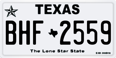 TX license plate BHF2559