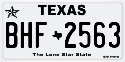 TX license plate BHF2563