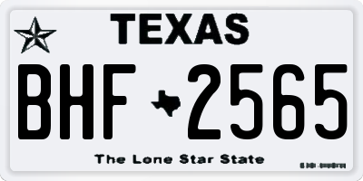 TX license plate BHF2565