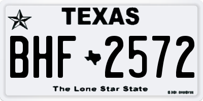 TX license plate BHF2572