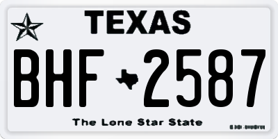 TX license plate BHF2587