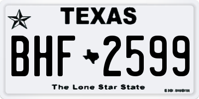 TX license plate BHF2599