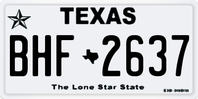 TX license plate BHF2637