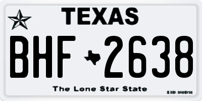TX license plate BHF2638