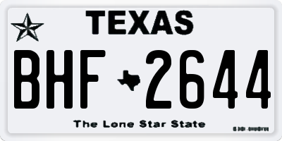 TX license plate BHF2644