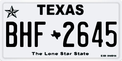 TX license plate BHF2645