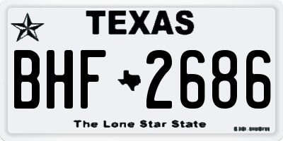 TX license plate BHF2686