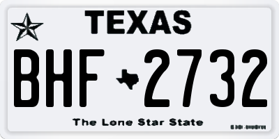 TX license plate BHF2732