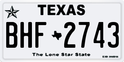 TX license plate BHF2743