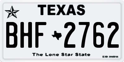TX license plate BHF2762
