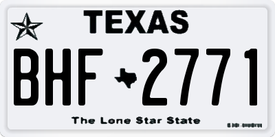 TX license plate BHF2771