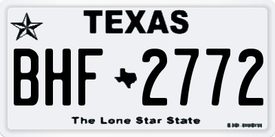 TX license plate BHF2772
