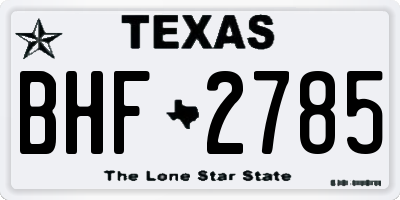 TX license plate BHF2785