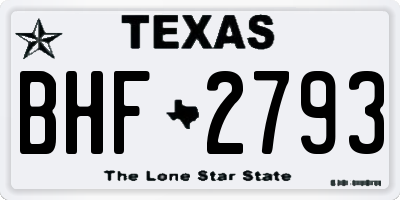 TX license plate BHF2793