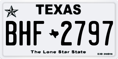 TX license plate BHF2797