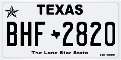 TX license plate BHF2820