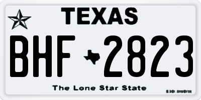 TX license plate BHF2823