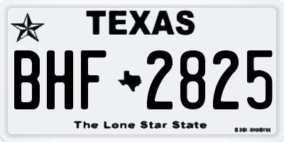 TX license plate BHF2825