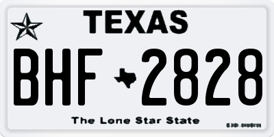 TX license plate BHF2828