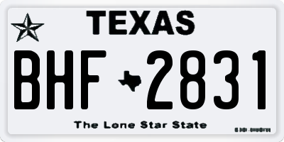 TX license plate BHF2831
